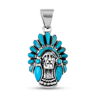 Santa Fe Collection - Turquoise Pendant in Sterling Silver, Silver wt. 5.90 Gms