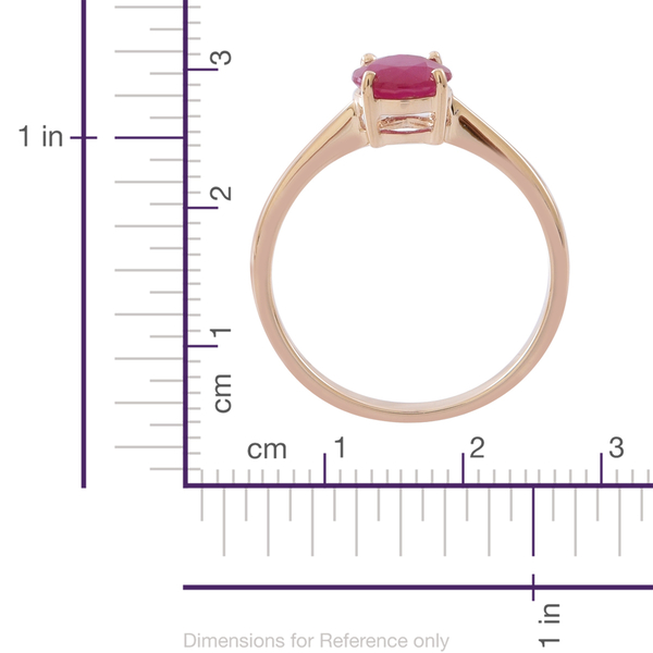 9K Yellow Gold 1 Ct AA Ruby Solitaire Ring