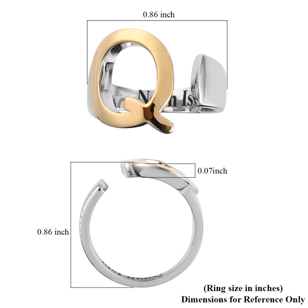 Personalised Engravable Initial Q Ring