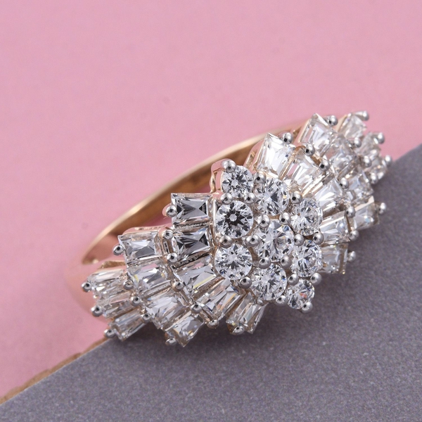 9K Y Gold (Rnd) Ballerina Ring Made with Finest CZ