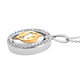 Natural Cambodian Zircon Zodiac-Pisces Pendant with Chain (Size 20) in Yellow Gold and Platinum Overlay Sterling Silver, Silver wt. 7.40 Gms
