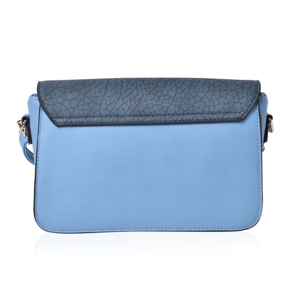 Stella Dusk Blue Colour Crossbody Bag with Adjustable and Removable Shoulder Strap (Size 27.5x18x8 Cm)