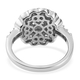Lustro Stella Platinum Overlay Sterling Silver Floral Ring Made with Finest CZ 1.07 Ct.