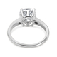 Moissanite Solitaire Ring in Platinum Overlay Sterling Silver 2.07 Ct.