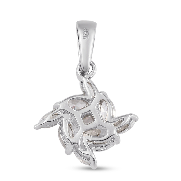 Lustro Stella Platinum Overlay Sterling Silver Pendant Made with Finest CZ 1.76 Ct.