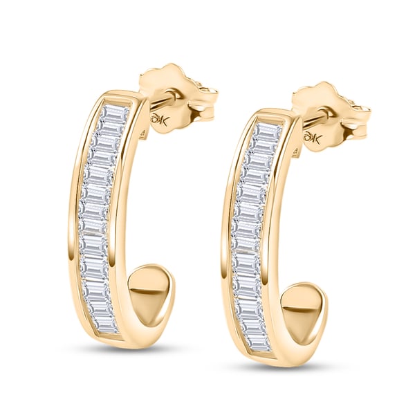 9K Yellow Gold SGL CERTIFIED Diamond (I3/G-H) Earrings (With Push Back) 0.34 Ct.