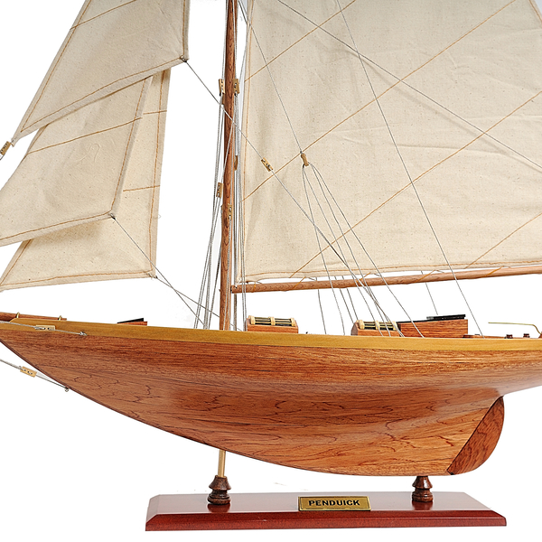Decorative Pen Duick 1898 Boat Model in Red Cedar (Size 72.4x12.7x80 cm)