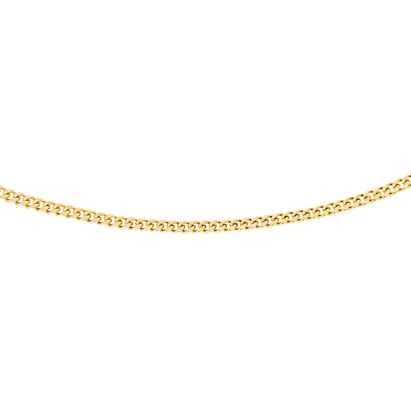 One Time Close Out Deal- Yellow Gold Overlay Sterling Silver Panza Curb Chain (Size 18) With Spring 