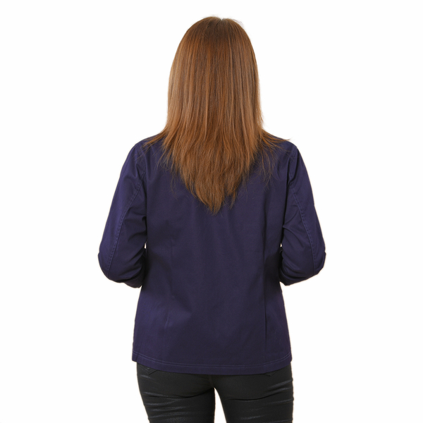 TAMSY 100% Cotton Jacket with Pockets (Size S) - Dark Purple