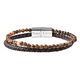 Men's Personalised Leather and Tiger Eye Beads Bracelet