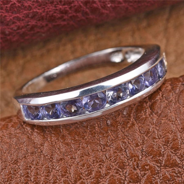 Iolite (Rnd) Half Eternity Band Ring in Sterling Silver 1.000 Ct.