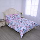 White, Light Pink & Multi Colour Comforter Set includes Comforter, Fitted Sheet, 2 Pillow Case and 2