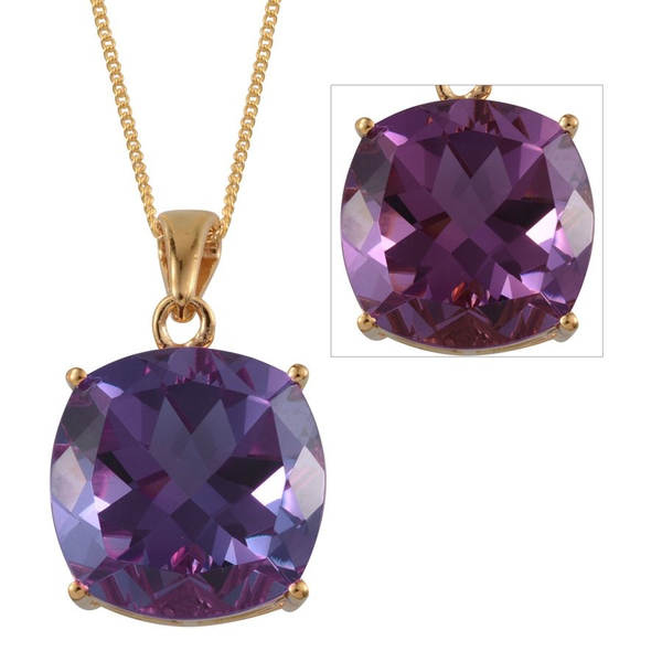 Lavender Alexite (Cush) Solitaire Pendant With Chain in 14K Gold Overlay Sterling Silver 30.000 Ct.