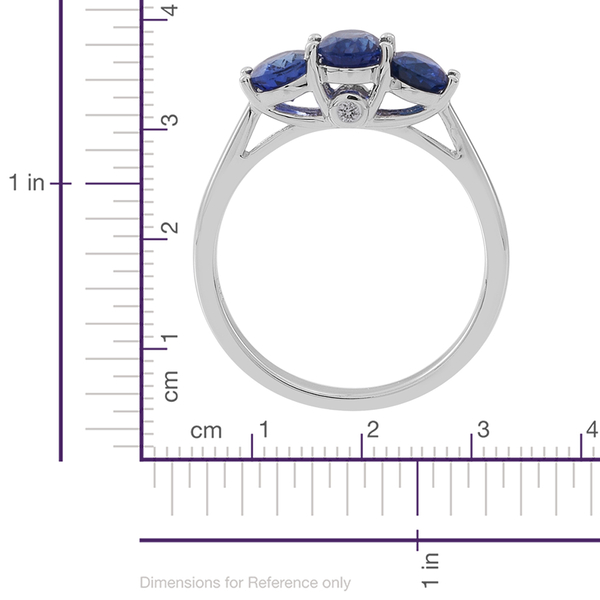 ILIANA 18K W Gold AAA Ceylon Blue Sapphire (Ovl), Diamond (SI-G-H) Ring 2.000 Ct.