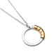 Platinum and Yellow Gold Overlay Sterling Silver Circle Pendant with Chain (Size 20)
