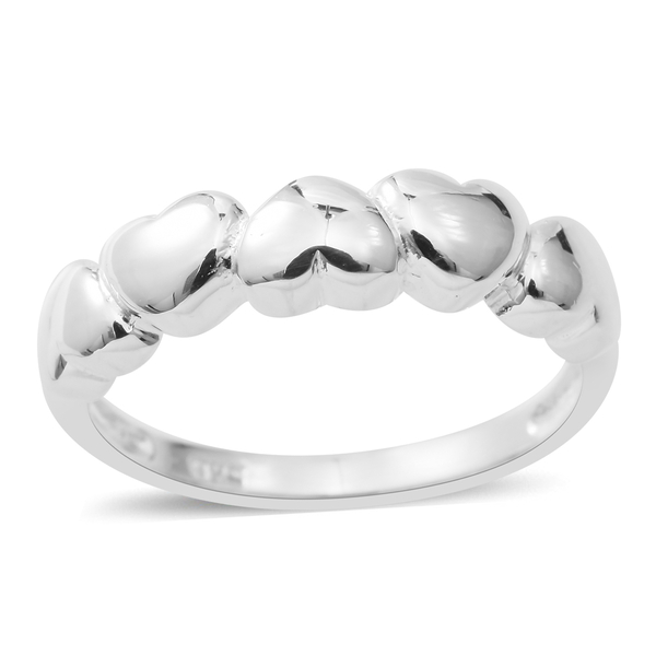 Supreme Finish Designer Inspired Heart Stacker Ring in Sterling Silver