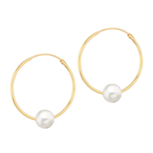9K Yellow Gold  AA   Fresh Water Pearl  Earring 0.18 ct,  Gold Wt. 0.18 Gms  0.180  Ct.