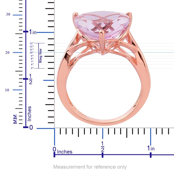 Rose De France Amethyst (Trl) Solitaire Ring in Rose Gold Overlay Sterling Silver 5.250 Ct.