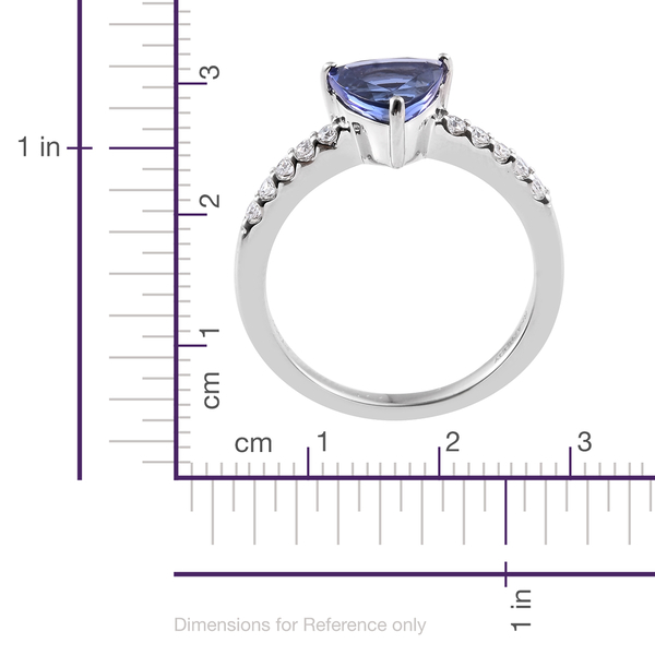 RHAPSODY 950 Platinum AAAA Tanzanite (Trl), Diamond (VS/E-F) Ring 2.100 Ct.