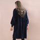LA MAREY Chunky Cable Knitted Long Cardigan (Size 90x62 Cm) - Navy