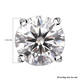 Moissanite Stud Earrings ( With Push Back) in Rhodium Overlay Sterling Silver 3.00 Ct.