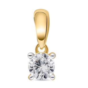 0.50 Ct Diamond Solitaire Pendant in 9K Gold SGL Certified I3 GH