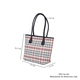Closeout Deal Plaid Pattern Tote Bag with Shouder Strap (Size 30x29x12 Cm) - White & Beige