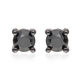 Black Diamond Stud Earrings (with Push Back) in Platinum Overlay Sterling Silver 1.05 Ct.