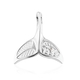 Diamond Whale Tail Pendant in Sterling Silver