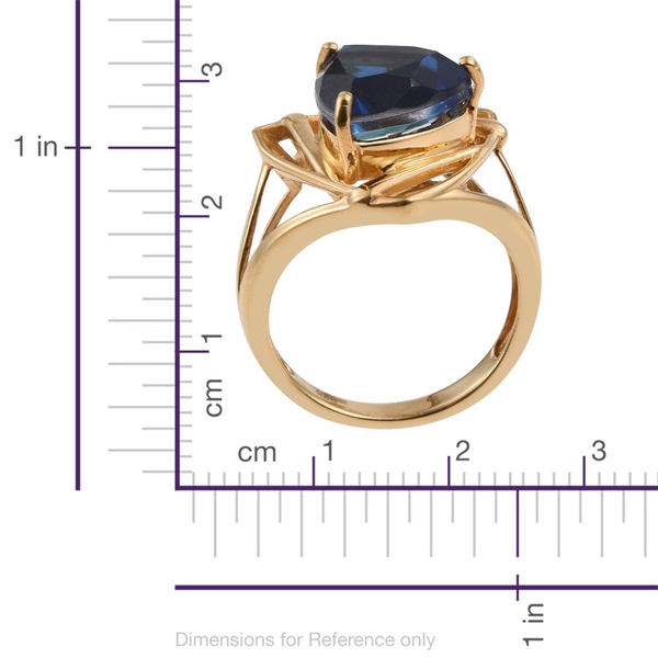 Ceylon Colour Quartz (Trl) Solitaire Ring in 14K Gold Overlay Sterling Silver 6.500 Ct. Silver wt. 5.09 Gms.