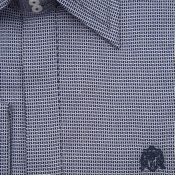 William Hunt Saville Row Forward Point Collar White and Dark Blue Shirt Size 17