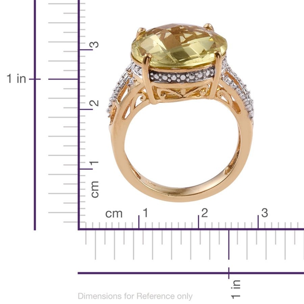 Natural Ouro Verde Quartz (Rnd) Solitaire Ring in 14K Gold Overlay Sterling Silver 7.500 Ct.