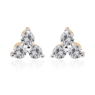 9K Yellow Gold SGL Certified Diamond (Rnd) (I3/G-H) Stud Earrings (with Push Back) 0.25 Ct.