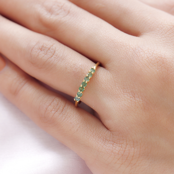 Kagem Zambian Emerald Ring in 14K Gold Overlay Sterling Silver