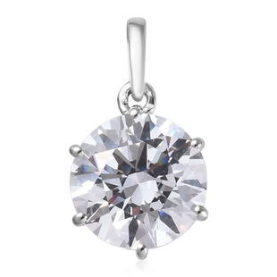 J Francis Made with Finest CZ Solitaire Pendant in 9K White Gold