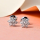 ILIANA 18K White Gold IGI Certified Diamond (SI/G-H) Floral Stud Earrings (with Screw Back) 0.52 Ct.