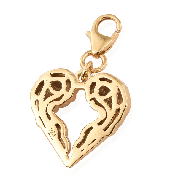 Angel Wings Charm in Gold Plated 925 Sterlig Silver