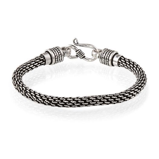 Jewels of India Sterling Silver Bracelet (Size 7.5), Silver wt 18.72 Gms.