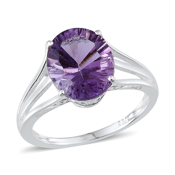 Brazilian Amethyst (Ovl) Solitaire Ring in Sterling Silver 2.500 Ct.