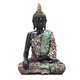 Decorative Buddha Statue Ornaments (Size 25x17x9 Cm) - Black, Gold & Green