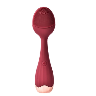 Waterproof Electric Silicone Facial Cleansing Massager with 4 Speeds -  Berry (USB Charging)