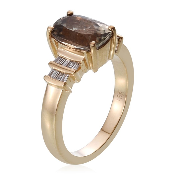 ILIANA 18K Y Gold Turkizite (Cush 2.50 Ct), Diamond Ring 2.750 Ct.