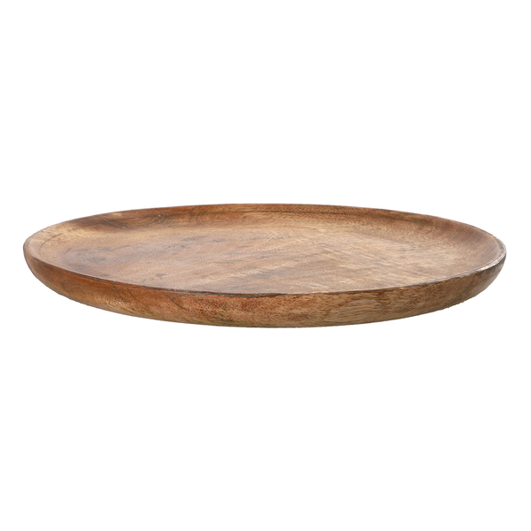 Handmade Round Wooden Platter with 2 Bowls