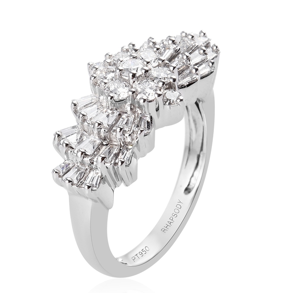 Limited Edition- RHAPSODY 950 Platinum IGI Certified Diamond (VS-E-F) Ring 1.00 Ct,  Platinum Wt. 7.00 Gms