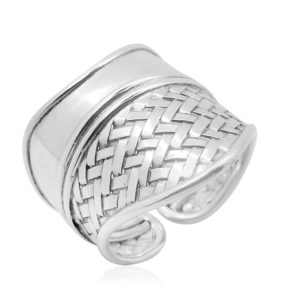 Royal Bali Bamboo Weave Collection Sterling Silver Ring, Silver wt 7.20 Gms.
