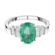 RHAPSODY 950 Platinum AAAA Ethiopian Emerald 1.70 Ct. and Diamond (VS/E-F) Ring 1.83 Ct.