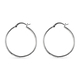 Simulated Diamond Hoop Earrings (with Clasp) in Silver Tone