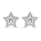 ELANZA Simulated Diamond Star Earrings (With Push Back) in Rhodium Overlay Sterling Silver