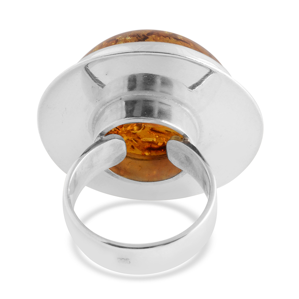 Baltic Amber Ring in Sterling Silver, Silver wt 11.50 Gms