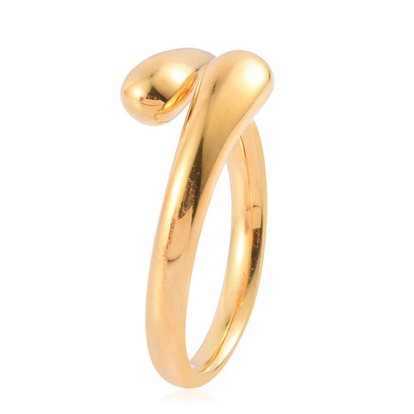 LucyQ Double Drip Ring in Yellow Gold Overlay Sterling Silver 5.50 Gms.